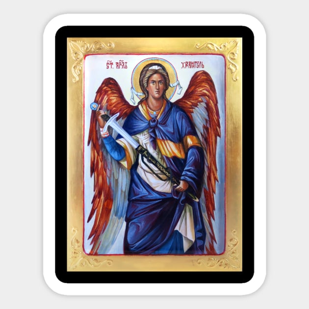 Guardian Angel Orthodox Iconography Sticker by Lala Lotos